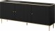 Cama Meble Komoda GLAMOUR 180x40x75,5 czarny mat + złoty 1