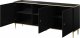Cama Meble Komoda GLAMOUR 180x40x75,5 czarny mat + złoty 1