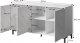 Cama Meble Komoda MARMO 3D 150x45xH80,5 czarny mat/marmur czarny 3
