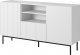Cama Meble Komoda PAFOS na czarnym stelażu ze stali 150x40x90 biały mat 1