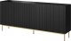 Cama Meble Komoda PAFOS na złotym stelażu ze stali 200x40x102 czarny mat 1