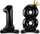 PartyDeco Stojący balon foliowy  84 cm  liczba  8 czarny 1