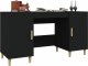 Biurko vidaXL Czarne 140 cm x 50 cm 4