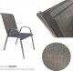 kontrast Krzesło ogrodowe metalowe nowoczesne MAJORKA szare 55x65x95 1