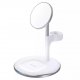 Ładowarka 4kom.pl Ładowarka magnetyczna Choetech 3w1 Stojak biurkowy do MagSafe do Apple iPhone AirPods Pro i Watch Biała 1