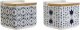 DKD Home Decor Solniczka z pokrywką DKD Home Decor Płytka Niebieski Biały Bambus Dolomite (12.5 x 12.5 x 12 cm) (2 pcs) 1