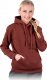 R.E.I.S. MARSU - damska bluza polarowa, zapięcie suwak, kaptur ściągany troczki, jedna kieszeń dół bluzy, rękawy dół ściągacz, 100% - ceglasty S 1
