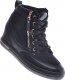 Czarne sneakersy damskie na koturnie /E7-3 12817 T796/ 41 2