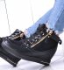 Czarne sneakersy damskie na koturnie /E7-3 12817 T796/ 41 3