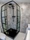 Toule Szklana kabina prysznicowa 100x100 czarna 195 Loft szprosy 3