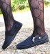 Wsuwane czarne damskie trampki slip on /D6-2 12542 T195/ 37 1