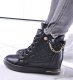Czarne sneakersy damskie na koturnie /E8-1 12772 T796/ 39 1