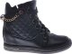 Czarne sneakersy damskie na koturnie /E8-1 12772 T796/ 39 3