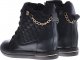 Czarne sneakersy damskie na koturnie /E8-1 12772 T796/ 39 4