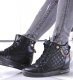 Czarne sneakersy damskie na koturnie /E8-1 12772 T796/ 39 9