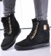 Czarne sneakersy damskie na koturnie /A10-2 12766 T891/ 36 1