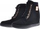 Czarne sneakersy damskie na koturnie /A10-2 12766 T891/ 36 4