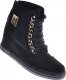 Czarne sneakersy damskie na koturnie /A10-2 12766 T891/ 36 5
