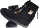 Czarne sneakersy damskie na koturnie /A10-2 12766 T891/ 36 7