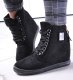 Czarne sneakersy damskie na koturnie /E8-3 12765 T891/ 37 1