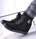 Czarne sneakersy damskie na koturnie /E8-3 12765 T891/ 37 2