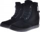 Czarne sneakersy damskie na koturnie /E8-3 12765 T891/ 37 6