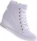 Białe sneakersy damskie na koturnie /C4-3 12815 T890/ 41 2
