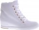 Białe sneakersy damskie na koturnie /C4-3 12815 T890/ 41 5