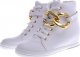 Białe sneakersy damskie na koturnie /C4-3 12815 T890/ 41 6