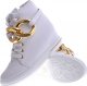 Białe sneakersy damskie na koturnie /C4-3 12815 T890/ 41 7