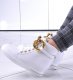 Białe sneakersy damskie na koturnie /C4-3 12815 T890/ 41 9
