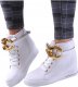 Białe sneakersy damskie na koturnie /C4-3 12815 T890/ 41 10