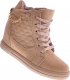 Beżowe sneakersy damskie na koturnie /E6-2 12769 T796/ 39 1