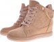 Beżowe sneakersy damskie na koturnie /E6-2 12769 T796/ 39 4
