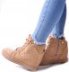 Beżowe sneakersy damskie na koturnie /E6-2 12769 T796/ 39 8