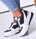 Biało czarne trampki sneakersy na niskim koturnie /E5-3 12522 T498/ 40 1