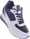 Biało czarne trampki sneakersy na niskim koturnie /E5-3 12522 T498/ 40 1