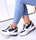 Biało czarne trampki sneakersy na niskim koturnie /E5-3 12522 T498/ 40 2