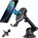 Joyroom Choetech bezprzewodowa ładowarka Qi 10W grawitacyjny uchwyt samochodowy na kokpit deskę rozdzielczą + klips na kratkę wentylacyjną nawiew + kabel micro USB 1,2m czarny (T536-S) 1