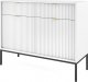 Selsey SELSEY Komoda dwudrzwiowa Vellore 104 cm biała z ryflowanymi frontami i złotymi uchwytami 1