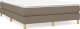 vidaXL Łóżko kontynentalne, kolor taupe, obite tkaniną, 140x200 cm 2