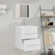 vidaXL Szafka łazienkowa z lustrem, biała, 41x38,5x48 cm 3