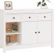 vidaXL Komoda, biała, 100x35x74 cm, lite drewno sosnowe 4