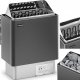 Uniprodo Piec do sauny elektryczny 8-12 m3 do 110C 400 V 8 kW czarno-srebrny 1