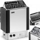 Uniprodo Piec do sauny elektryczny z wbudowanym sterowaniem 9-13 m3 do 110C 400 V 9 kW srebrno-czarny Piec do sauny elektryczny z wbudowanym sterowaniem 9-13 m3 do 110C 400 V 9 kW srebrno-czarny 1