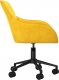 Krzesło biurowe vidaXL vidaXL Obrotowe krzesło biurowe, żółte, tapicerowane aksamitem 4