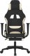 Fotel vidaXL Obrotowy fotel gamingowy z podnóżkiem, czarno-kremowy, tkanina 3