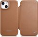 iCarer iCarer CE Premium Leather Folio Case skórzane etui iPhone 14 z klapką magnetyczne MagSafe brązowy (WMI14220713-BN) 1