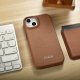 iCarer iCarer CE Premium Leather Folio Case skórzane etui iPhone 14 z klapką magnetyczne MagSafe brązowy (WMI14220713-BN) 5
