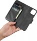 iCarer iCarer Wallet Case 2in1 etui iPhone 14 skórzany pokrowiec z klapką Anti-RFID czarny (WMI14220725-BK) 14